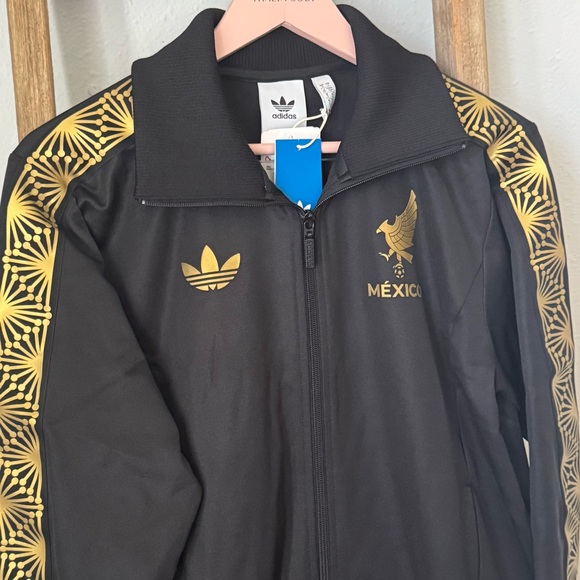 New Adidas Originals Mexico Black Gold Track Top Jacket size small 
Zip up - Picture 4 of 12